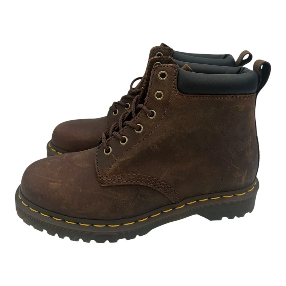 Dr Martens 939 Ben Boots Mens 8 Womens 9 Brown Leather‎ Lace Up Soft Toe Doc